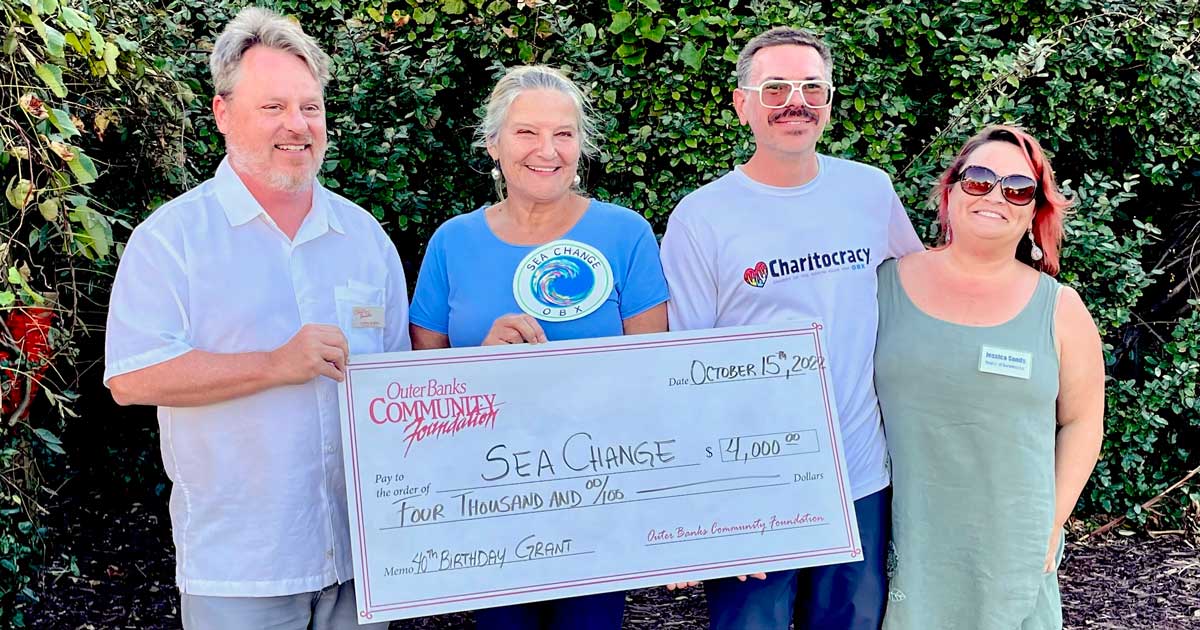 $4000 special OBCF 40th birthday grant recipient Sea Change OBX